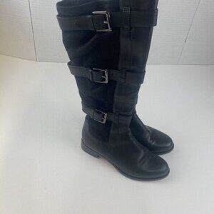 Cole Haan Women's Air Avalon D32497 Black Leather Mid Calf Ridding Boots Sz 6.5